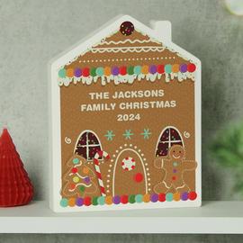 Personalised Message Gingerbread House Christmas Ornament