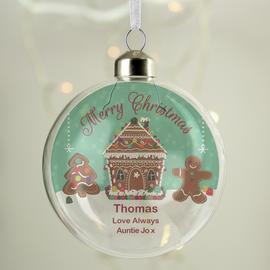 Personalised Message Gingerbread House Christmas Bauble