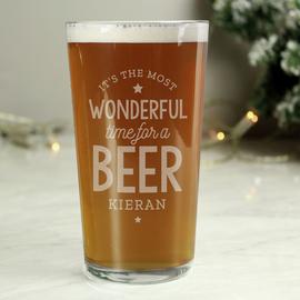 Personalised Message Beer Pint Glass