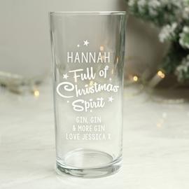 Personalised Message Christmas Spirit Glass