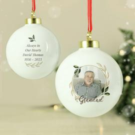 Personalised Message Photo Upload Memorial Christmas Bauble