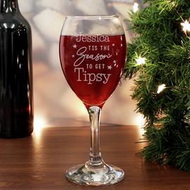 Personalised Message TIS The Season Wine Glass