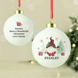 Personalised Message Gonk Christmas Bauble