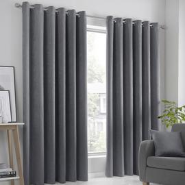 Fusion Strata Dim Out Woven Eyelet Curtains