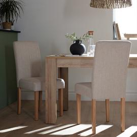 Argos Home Midback Pair of Fabric Dining Chairs - Cream