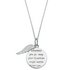 Moon & Back Silver Guardian Angel Pendant 18 Inch Necklace