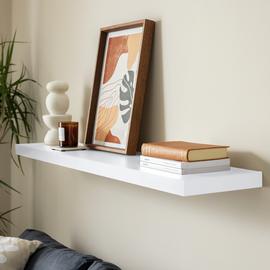 Argos Home Glenmore 120cm Floating Shelf - High White Gloss
