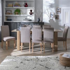 Argos Home Miami Extend Oak Dining Table & 8 Chairs