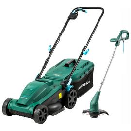 McGregor Corded 34cm Rotary Lawnmower and 25cm Grass Trimmer