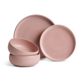 Habitat 12 Piece Reactive Stoneware Dinner Set - Pink