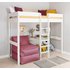 Stompa White High Sleeper Bed, Desk & Pink Chairbed