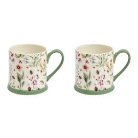Argos Home Floral 2 Piece Fine China Tankard