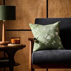 Habitat Jacquard Cushion - Green - 43x43cm