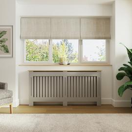 GFW Longslow Extra Large Radiator Cover - Grey & Oak
