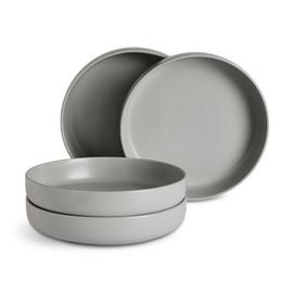 Habitat 4 Piece Stoneware Blates - Matte Grey