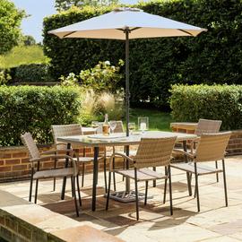 Argos Home Cusco 6 Seater Rattan Effect Patio Set - Natural