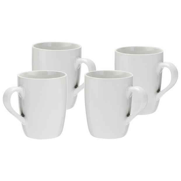 Buy ColourMatch Set of 4 Stoneware Mugs Set Super White at Argos.co