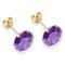 9ct Gold Amethyst Coloured CZ Stud Earrings - 8mm