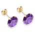 9ct Gold Amethyst Coloured CZ Stud Earrings - 8mm