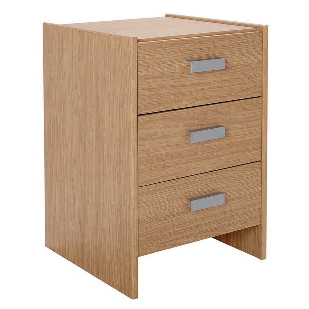Buy HOME New Capella 3 Drawer Bedside Chest Oak Effect at Argos.co.uk