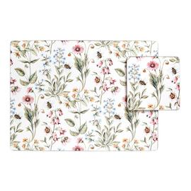 Argos Home Set of 4 Bee Floral Placemats and Coasters