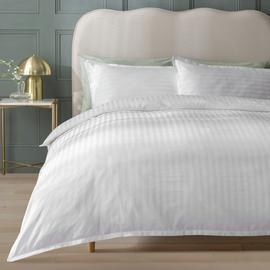 Habitat Cotton Oxford Edge Stripe White Bedding Set