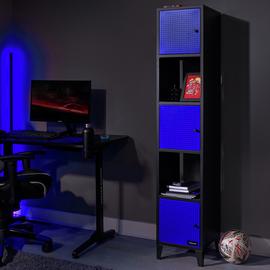 X Rocker Mesh-Tek Tall 5 Cube Storage Unit - Blue and Black