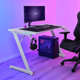 Trust GXT709 Luminus RGB Gaming Desk - White