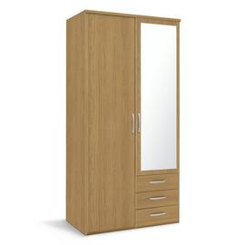 Argos Home Hallingford 2 Dr 3 Drw Mirror Wardrobe - Oak