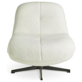 Argos Home Teddy Boucle Swivel Chair - Cream