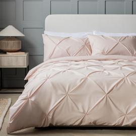 Argos Home Pinch Pleat Pintuck Pink Bedding Set