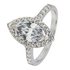 Revere Silver Marquise Cut Cubic Zirconia Halo Ring