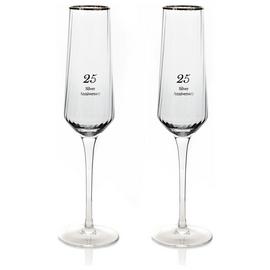 Amore by Juliana Set of 2 25th Anniversary Flute Glasses