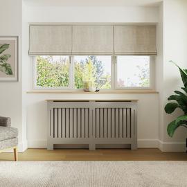 GFW Longslow Large Radiator Cover - Grey & Oak