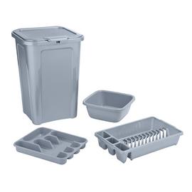 Argos Home 4 Piece Kitchen Bin Set - Grey