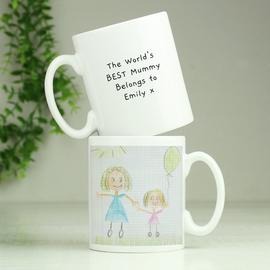 Personalised Message Childrens Drawing Photo Mug