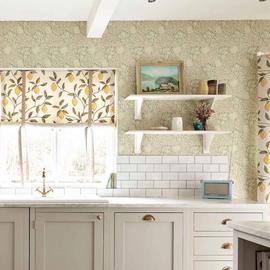 Morris & Co. Apple and Leaves Green Floral Wallpaper