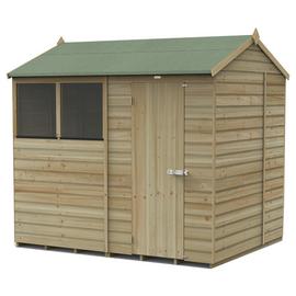 Forest Beckwood Shiplap 2 Windows Reverse Apex Shed - 8x6ft