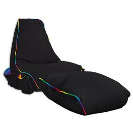 rucomfy Kids Gaming Bean Bag Chair and Footstool - Black