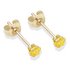 9ct Gold Citrine Coloured Cubic Zirconia Stud Earrings3mm