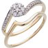 9ct Gold 0.25ct tw Diamond Flower Cluster Bridal Ring Set