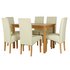 HOME Lincoln Solid Wood Table & 6 Skirted Chairs - Cream