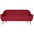 Hygena Lexie Retro 3 Seater Fabric Sofa - Red