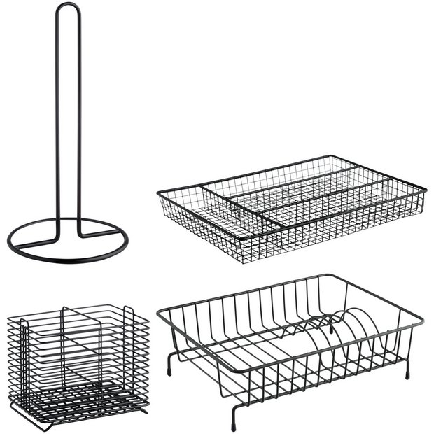 Buy Habitat Nevin 4 Piece Black Compact Dish Drainer at Argos.co.uk