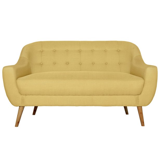 Buy Hygena Lexie Retro 2 Seater Fabric Sofa Lemon Yellow at Argos.co