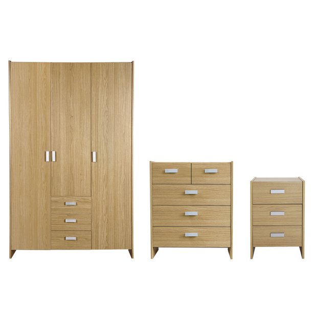 Buy HOME Capella 3 Piece 3 Door Wardrobe PackageOak Effect Bedroom