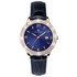 Accurist Ladies' Rose Gold Plated Blue Leather Strap Watch
