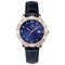 Accurist Ladies' Rose Gold Plated Blue Leather Strap Watch