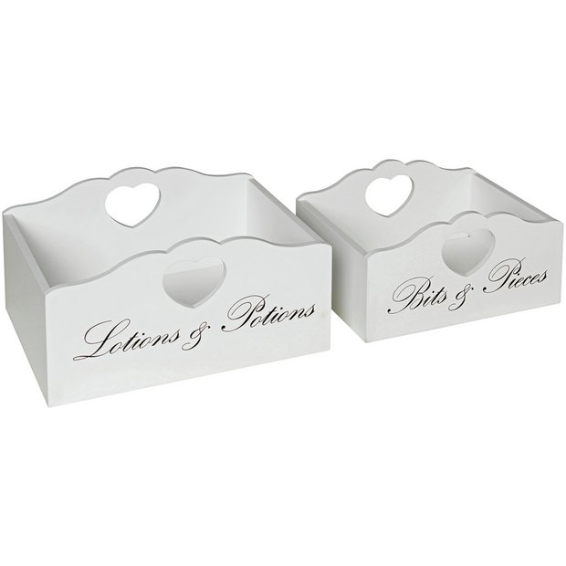 Buy Heart of House Clarisse Script Storage Boxes White at Argos.co.uk