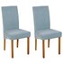 Argos Home Pair of Fabric Skirted Dining Chairs - Duck Egg